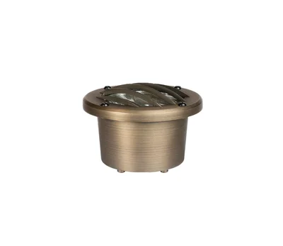 Brass Well Light with Louvered Rock Guard